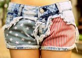 Short Jeans com estampa dos EUA